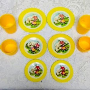 1960s, Rare 10-pc Wolverine Bo-Peep Child’s Tin Tea Set
